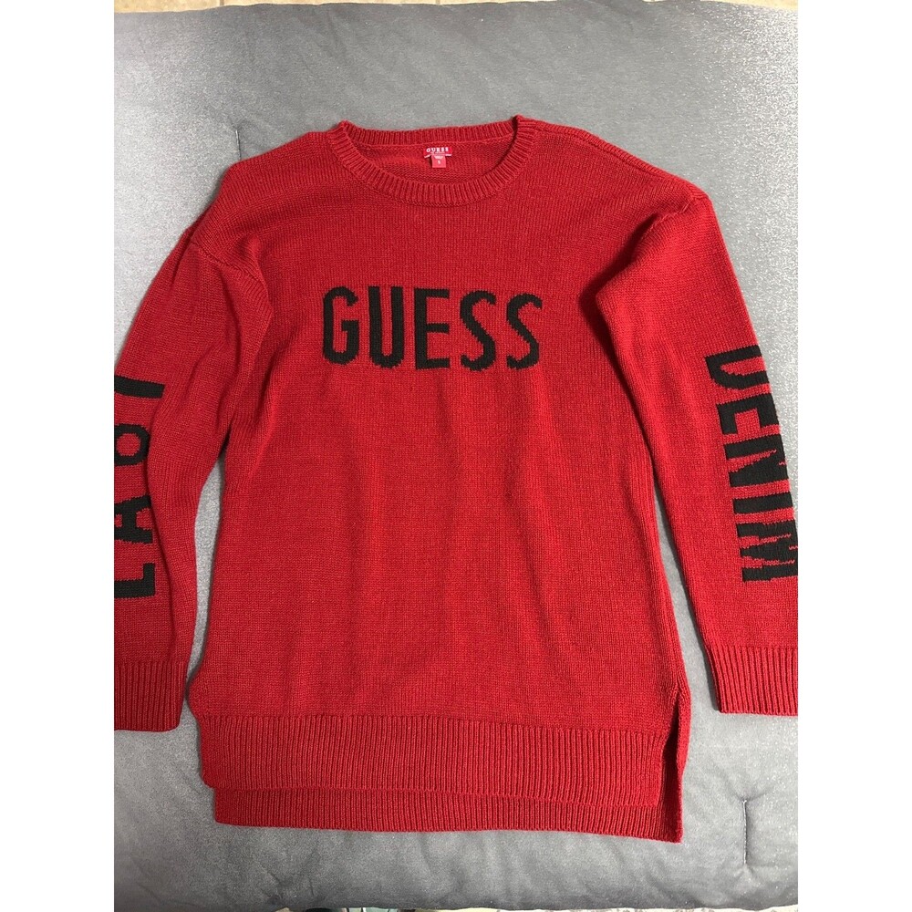 GUESS los angeles 81 Women's Red Crewneck Sweater, Size Small